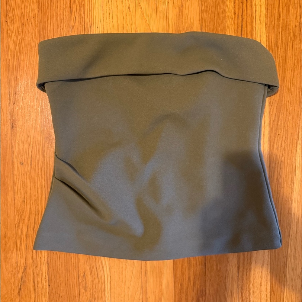 Aritzia Babaton Olive Green Strapless Top